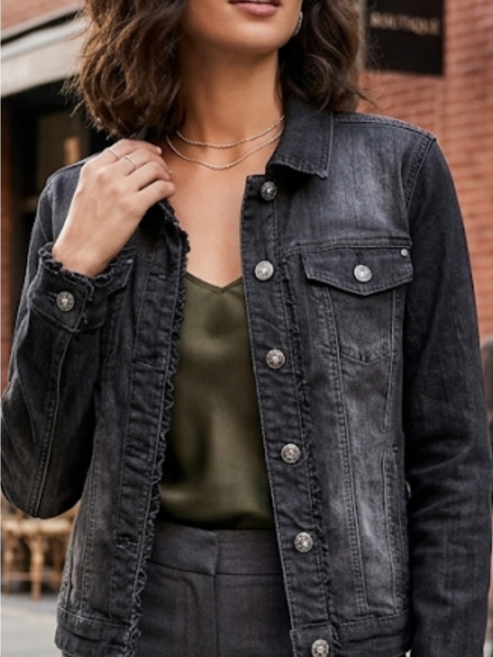 Baccini Washed Black Denim Jacket
